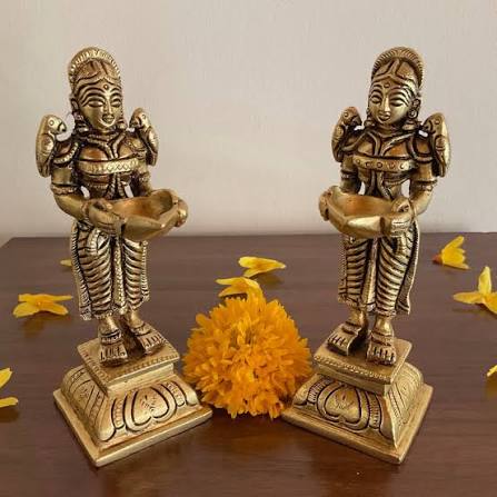 Dhokra Lakshmi Diya from giftcrafts.in