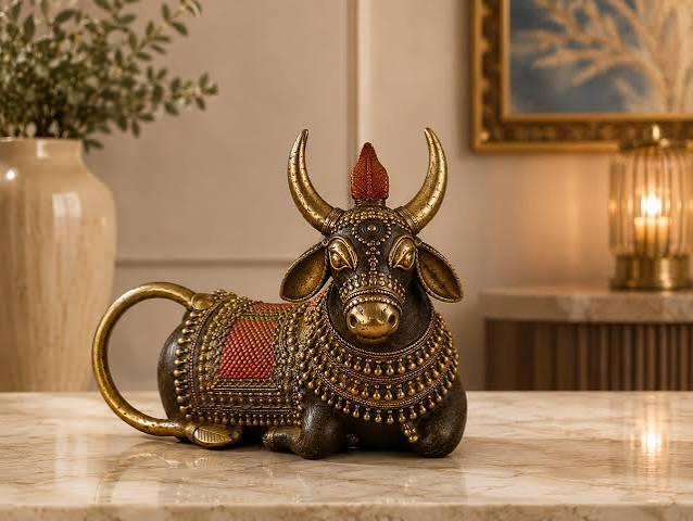 Dhokra Bull Paperweight from giftcrafts.in