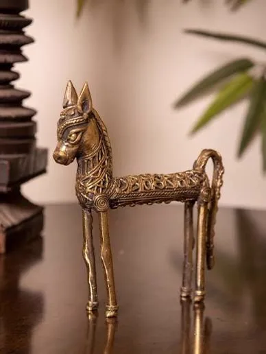 Dhokra Horse Figurine from giftcrafts.in