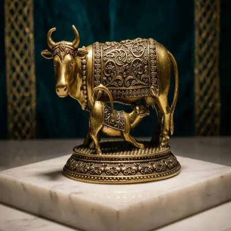 Kamdhenu Cow with Calf from giftcrafts.in