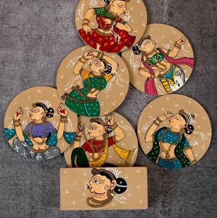 Pattachitra Coaster Set of 6 from giftcrafts.in